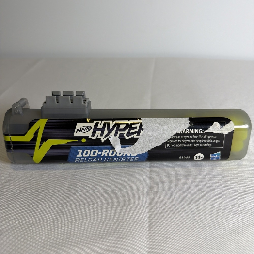 Nerf 100 Hyper Rounds Refill Canister Blasters, Green Partially Full - 47 Rounds